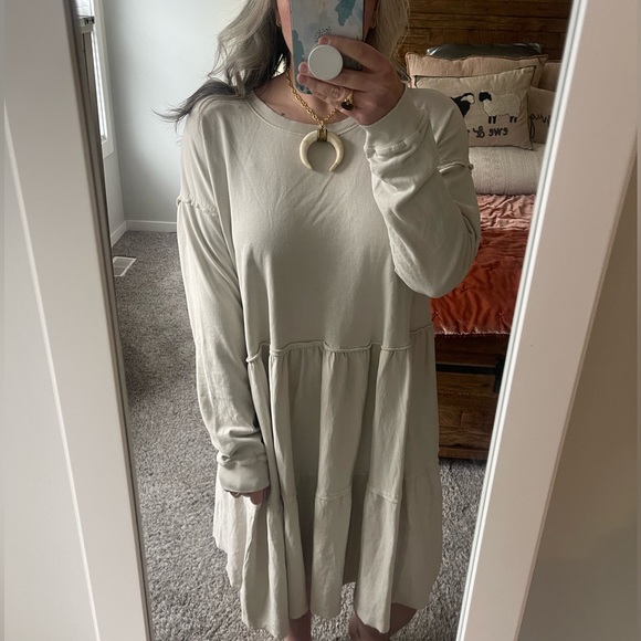 Easel Ruffle Sweatshirt Dress - Picture 2 of 4